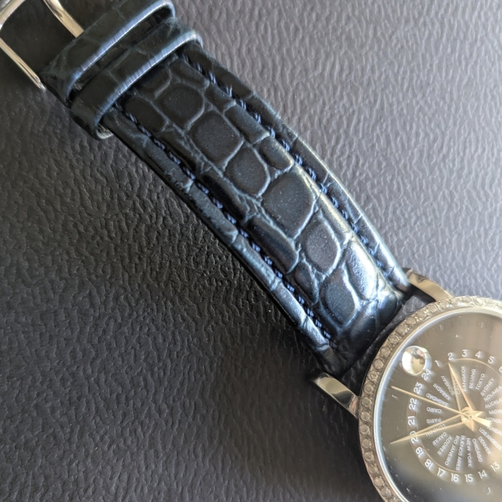 Movado Black and Silver World Time Watch - Picture 4 of 14